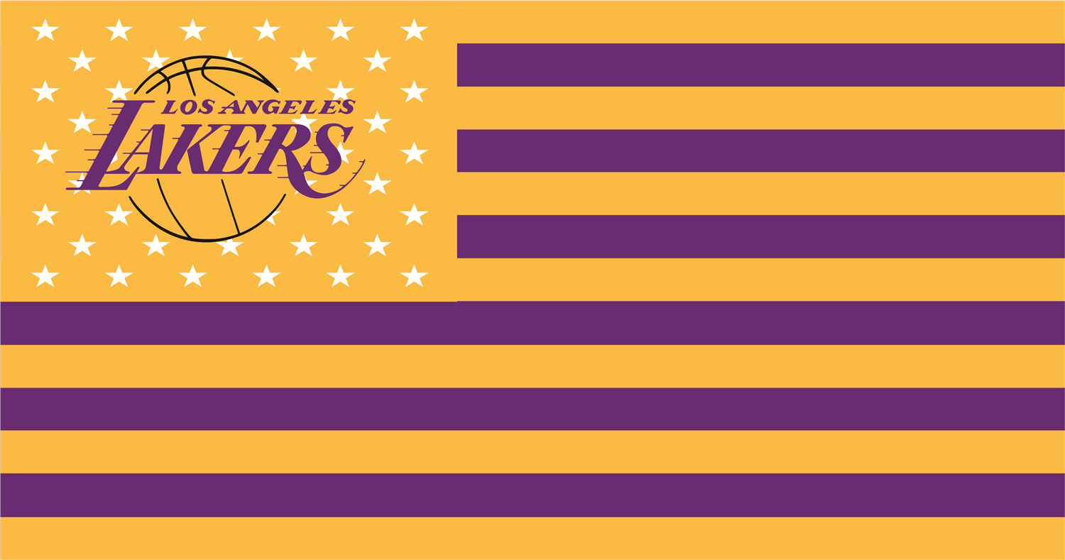 Los Angeles Lakers Flags fabric transfer